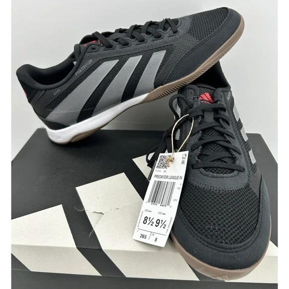 Adidas Predator League IN ID3781 Indoor Soccer Shoes Black Men's Size 8.5 NIB